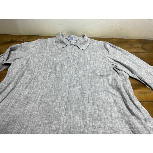 Yuvita Linen Gray Button Up Top Ladies Size Medium Tunic Lagenlook - Picture 5 of 13